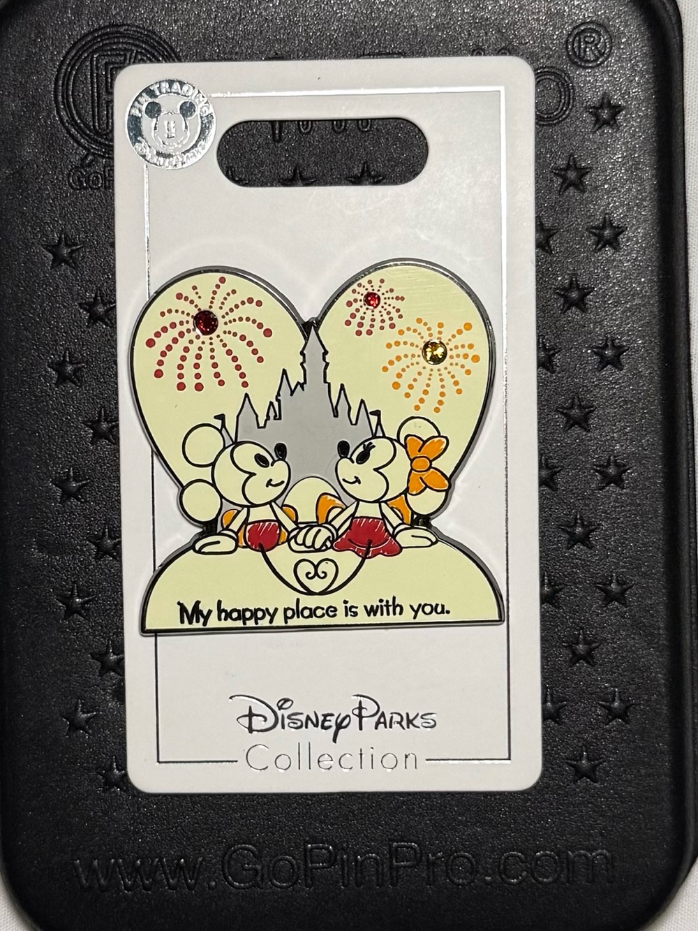 Disney Parks Mickey and Minnie “ My happy place is with you” trading pin